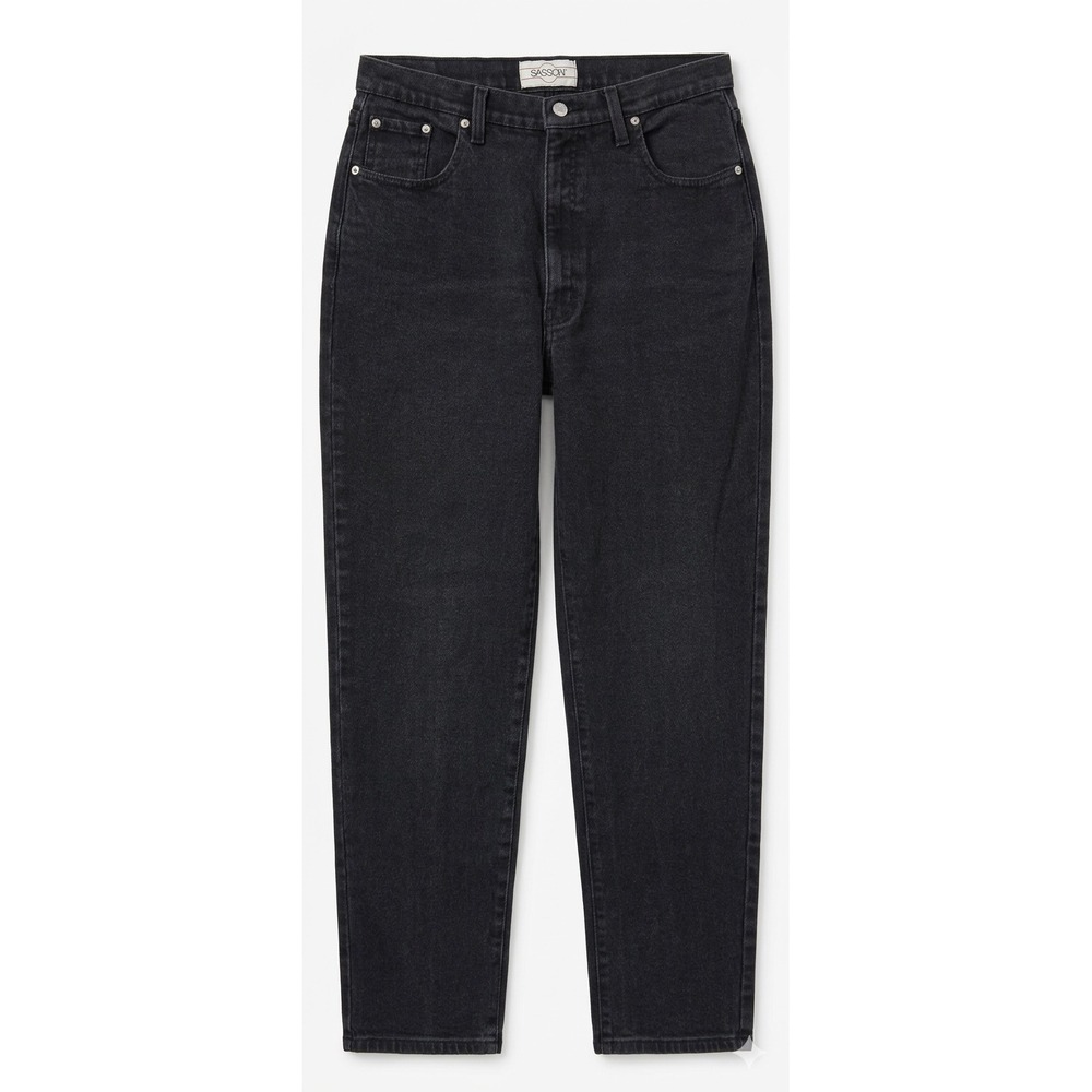 Vintage Sasson Black Jeans Womens 14 High Waisted Tapered Leg Stretch 29x28